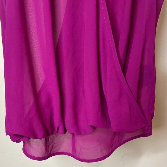 Guess Magenta Sleeveless Sheer Wrap Blouse Size XS - Picture 12 of 15